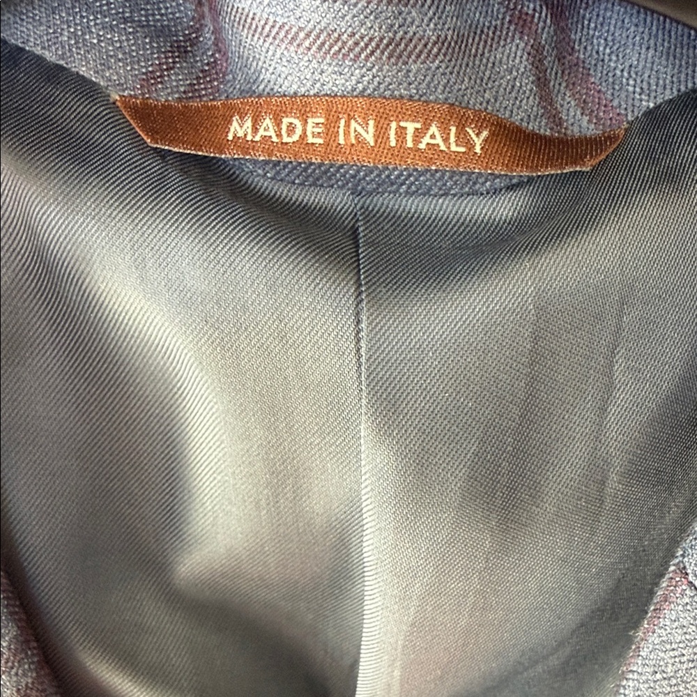 Canali Light Blue Windowpane Sportcoat with Red Checks - Picture 11 of 16